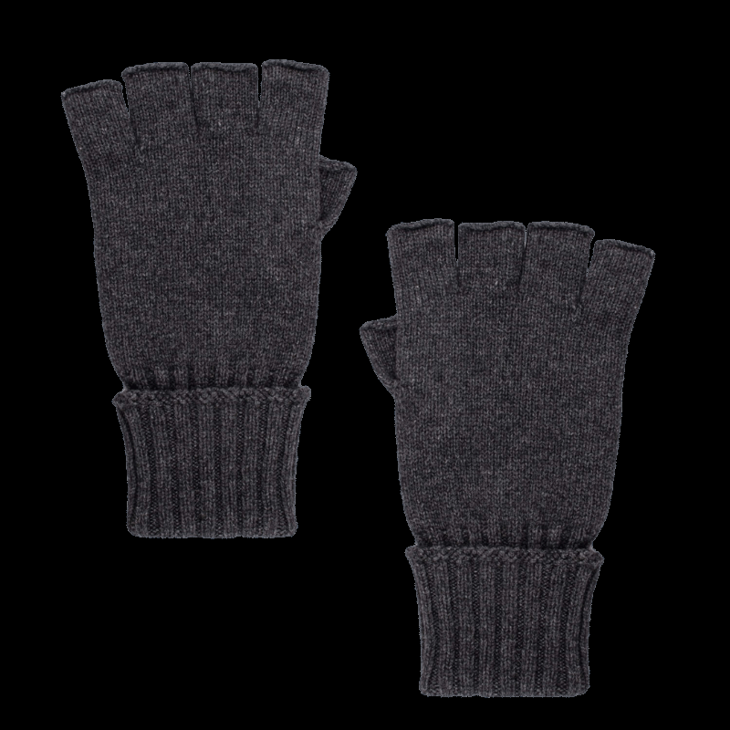 doré doré Gants sans doigt (mitaine) en laine et cachemire - Gris anthracite