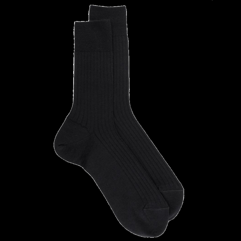 doré doré Lot de 7 paires de chaussettes homme en laine mérinos - Noir