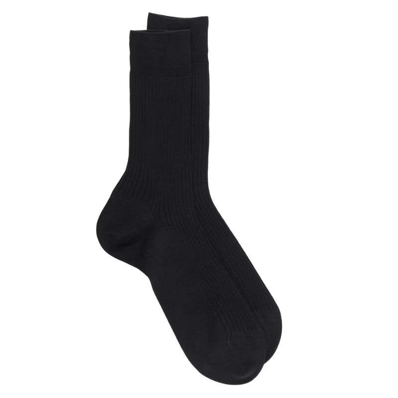 Doré Doré Lot De 7 Paires De Chaussettes Homme En Pur Fil D'écosse - Noir