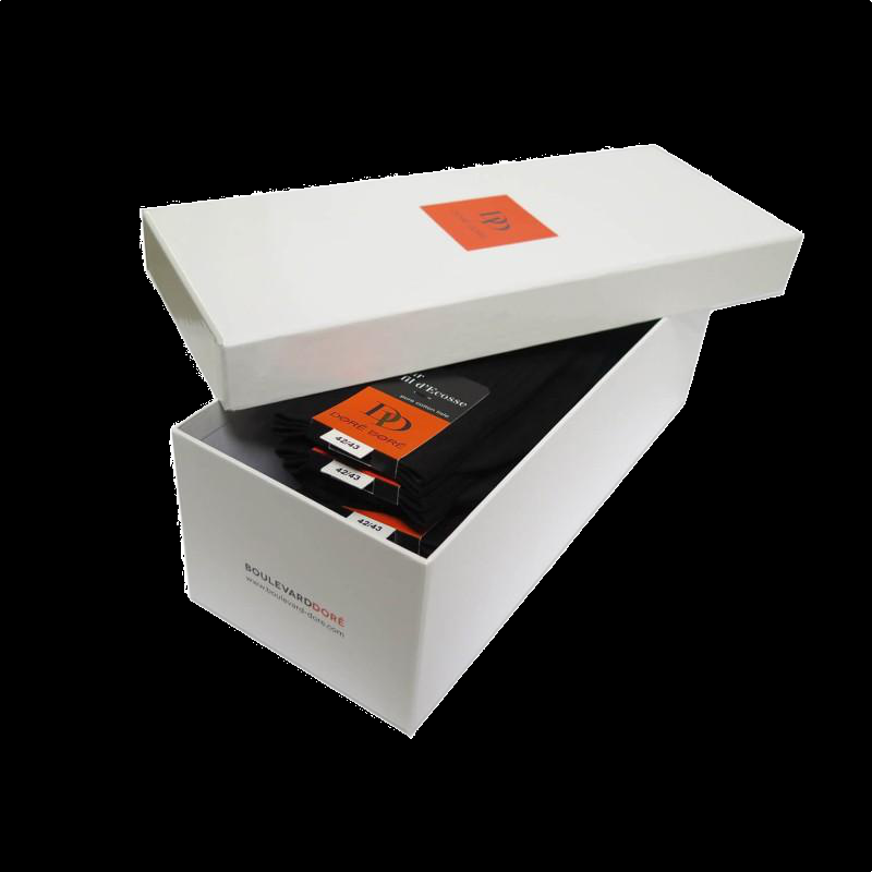 doré doré Lot de 7 paires de chaussettes homme en pur fil d'écosse - Noir