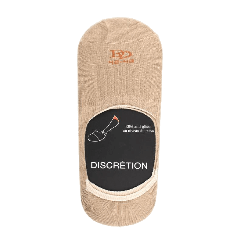 doré doré Lot de 7 paires de chaussettes invisibles homme en coton égyptien et bandes anti-glisse - Beige
