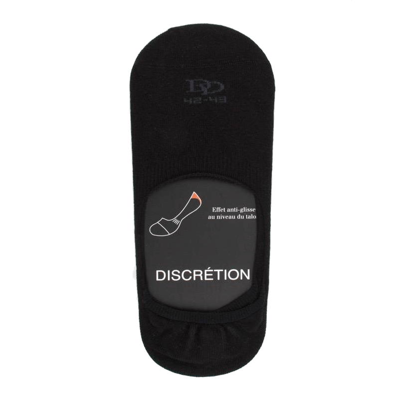 doré doré Lot de 7 paires de Chaussettes invisibles homme en coton et bandes anti-glisse - Noir