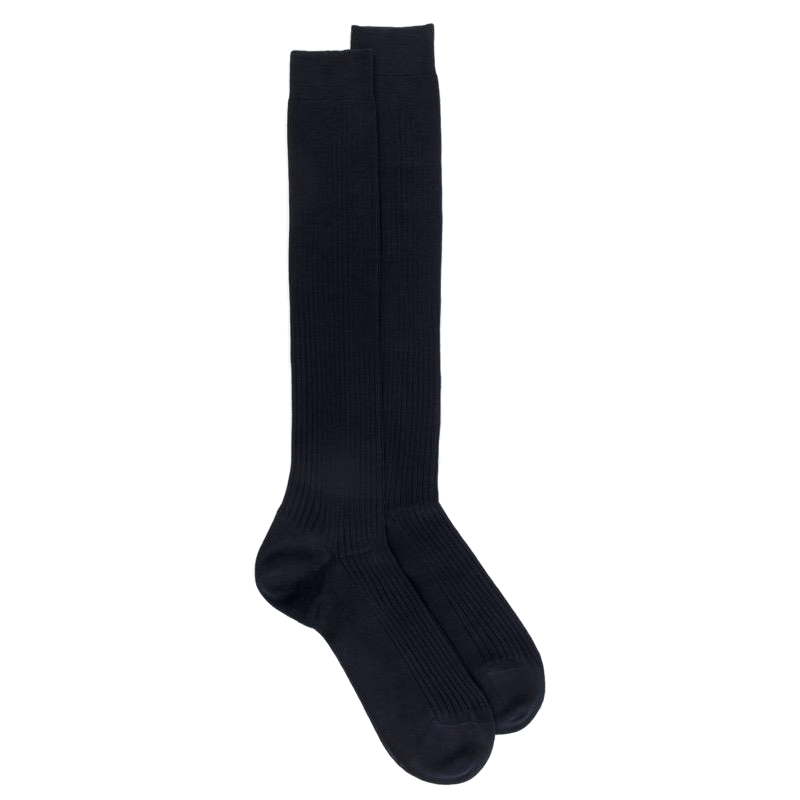 doré doré Lot de 7 paires de Mi-bas homme côtelés 100% fil d'écosse - Bleu marine foncé