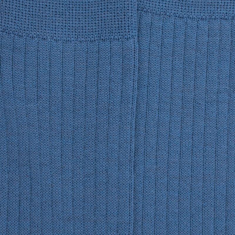 Doré Doré Mi-bas Côtelés Homme En Laine Mérinos - Bleu Macadam