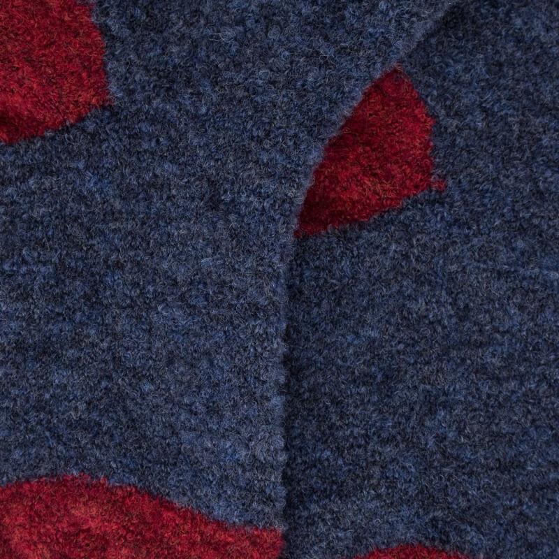 Doré Doré Mi-bas Enfant En Laine Polaire - Bleu Caban & Rouge Pommard