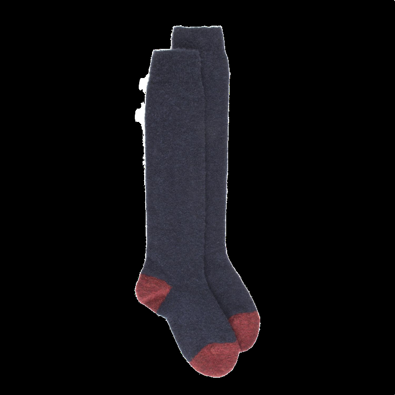 doré doré Mi-bas enfant en laine polaire - Bleu et rouge