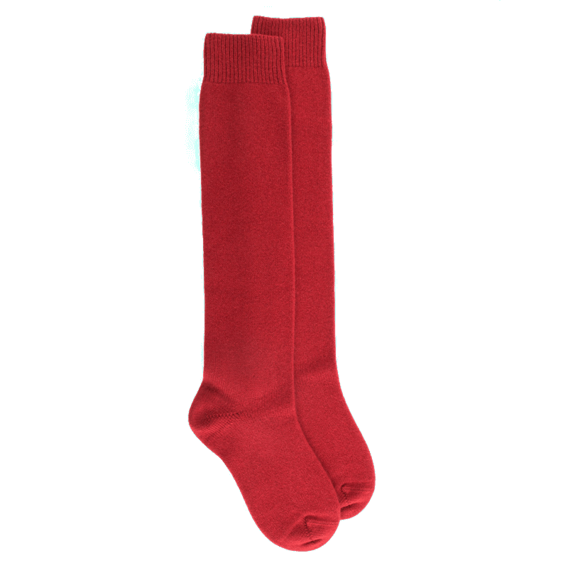 doré doré Mi-bas femme Douceur en laine et cachemire - Rouge Ponceau