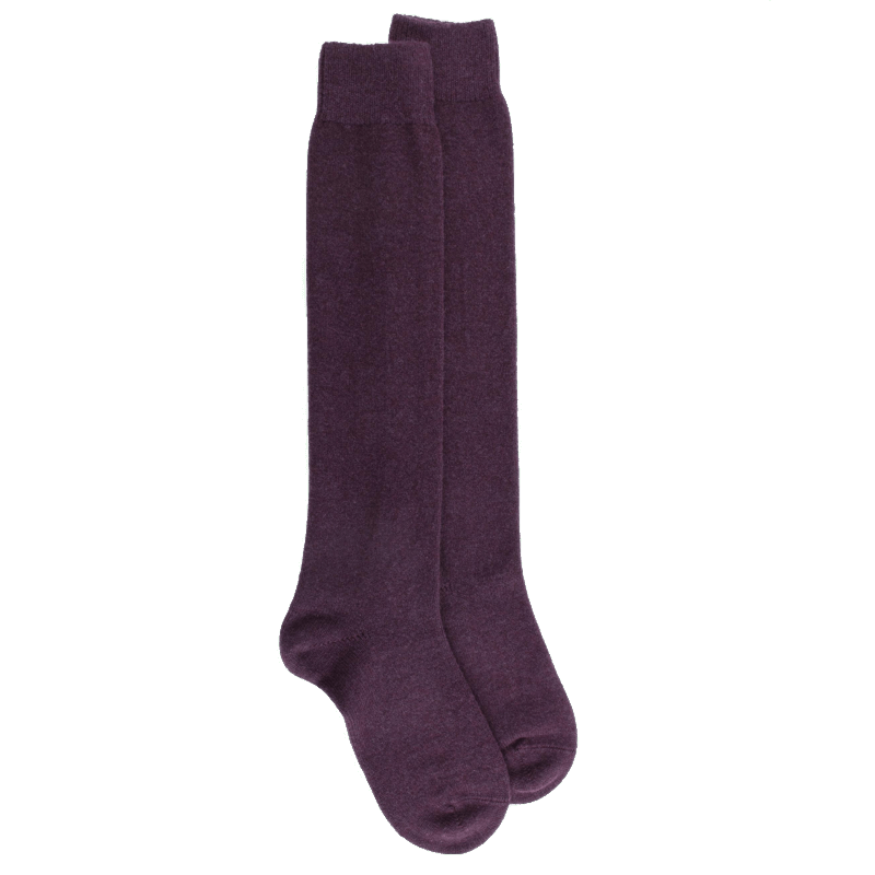 doré doré Mi-bas femme Douceur en laine et cachemire - Violet mûrier