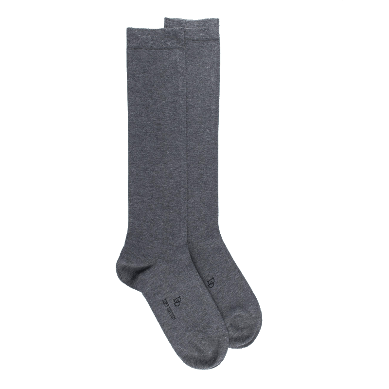 doré doré Mi-bas femme en coton égyptien - Gris oxford