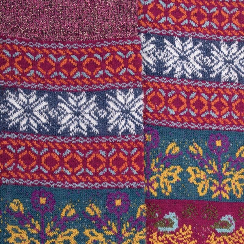 Doré Doré Mi-bas Femme En Laine à Motif De Noël - Litchi