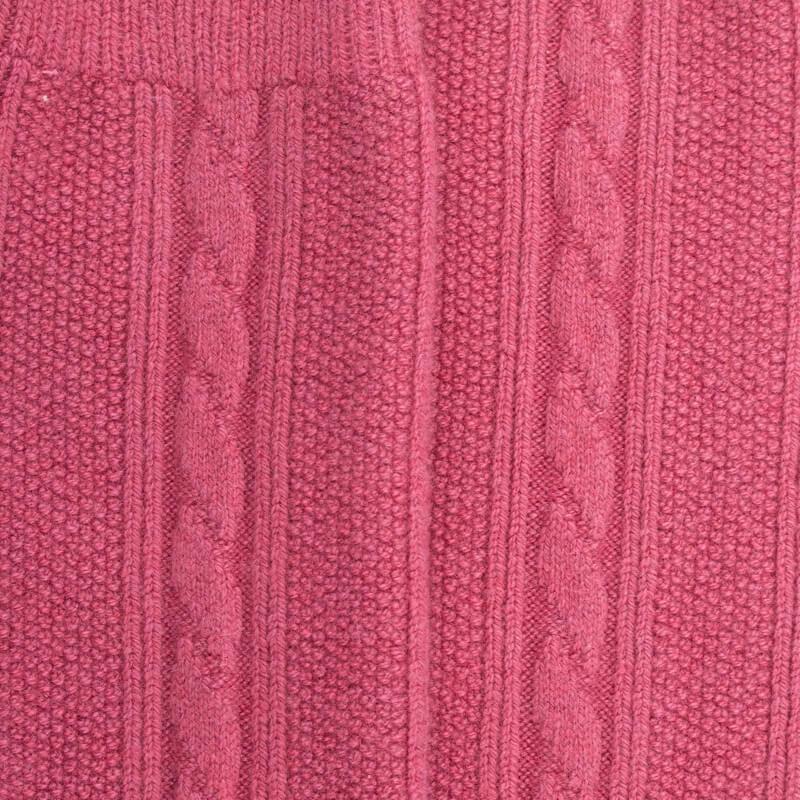 Doré Doré Mi-bas Femme En Laine Et Cachemire à Motif Torsadés - Rose Antique
