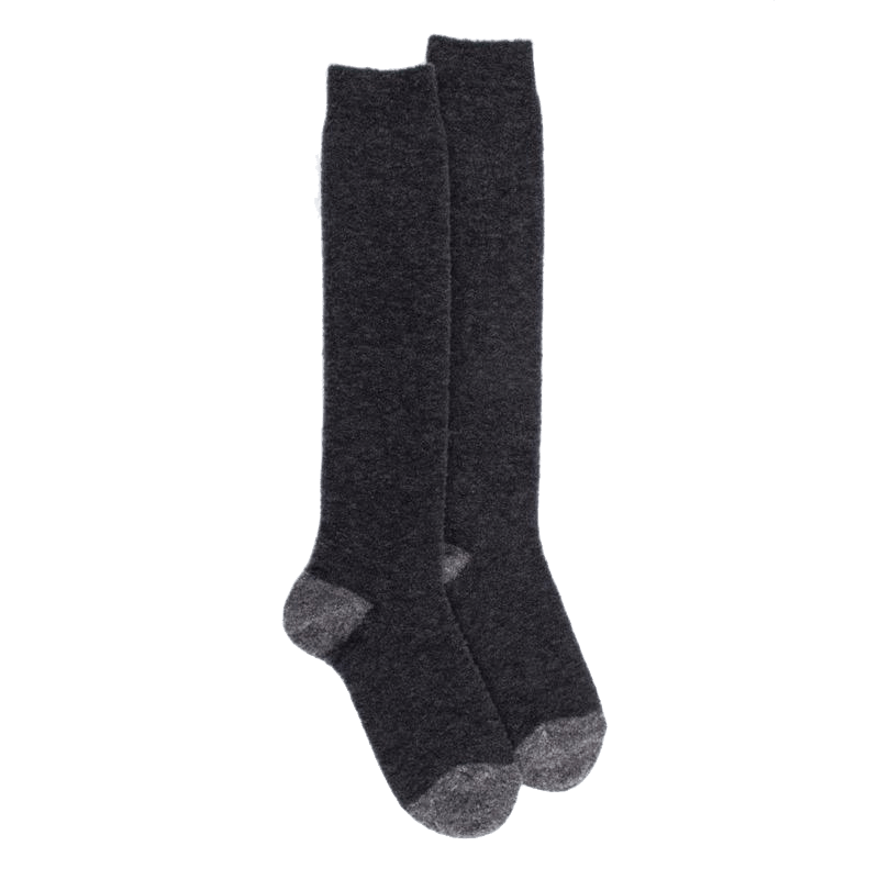 doré doré Mi-bas femme en laine polaire - Gris anthracite & Gris oxford