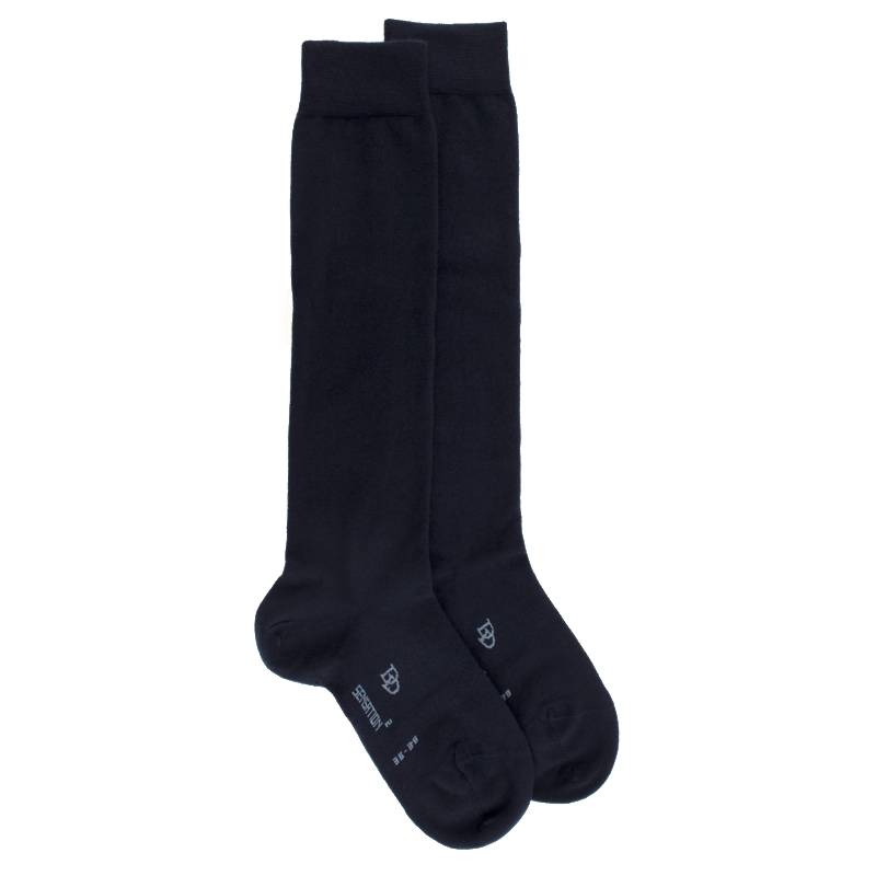 doré doré Mi-bas femme Sensation en laine et coton - Bleu marine foncé