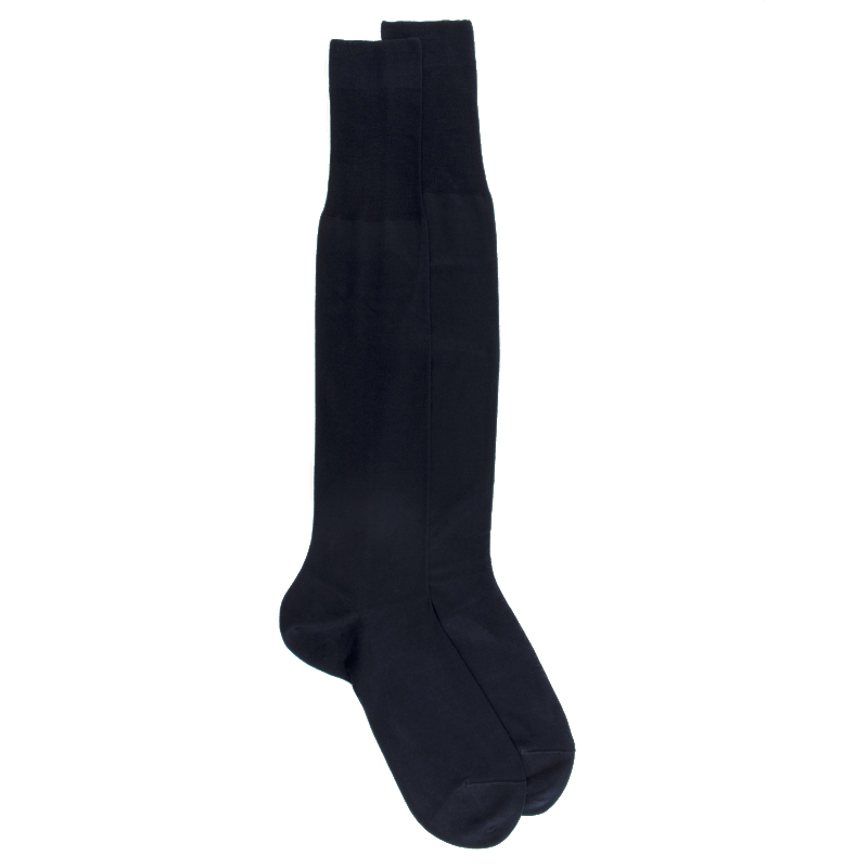 Doré Doré Mi Bas Homme 100% Fil D'écosse Maille Jersey - Bleu Foncé