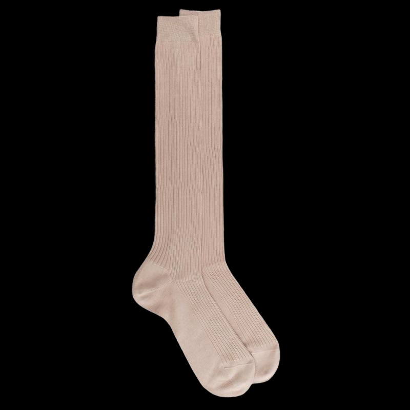 doré doré Mi-bas homme côtelés 100% fil d'écosse - Beige