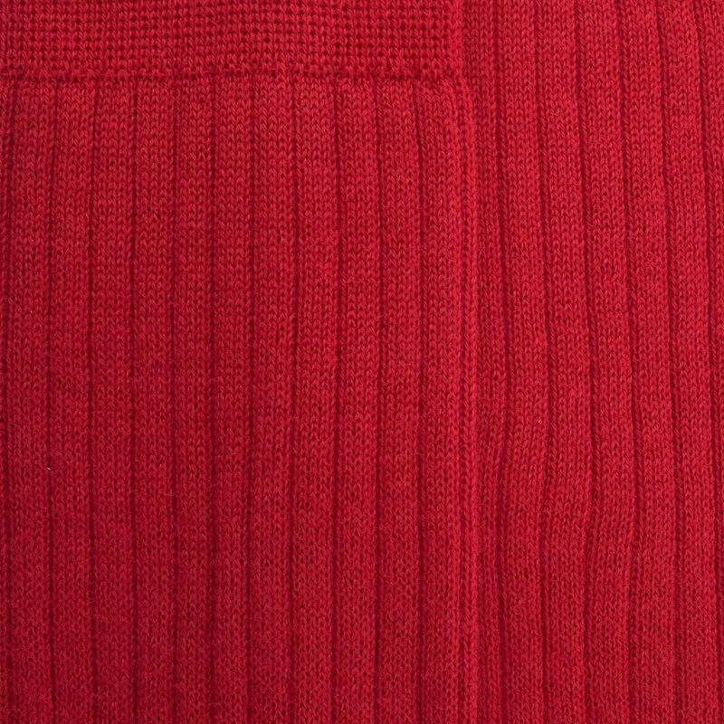 Doré Doré Mi-bas Homme Côtelés En Laine Mérinos - Rouge Ponceau