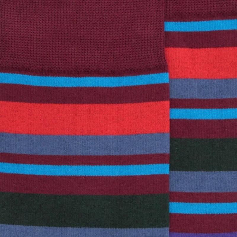 Doré Doré Mi-bas Homme En Coton Doux à Rayures Multicolores