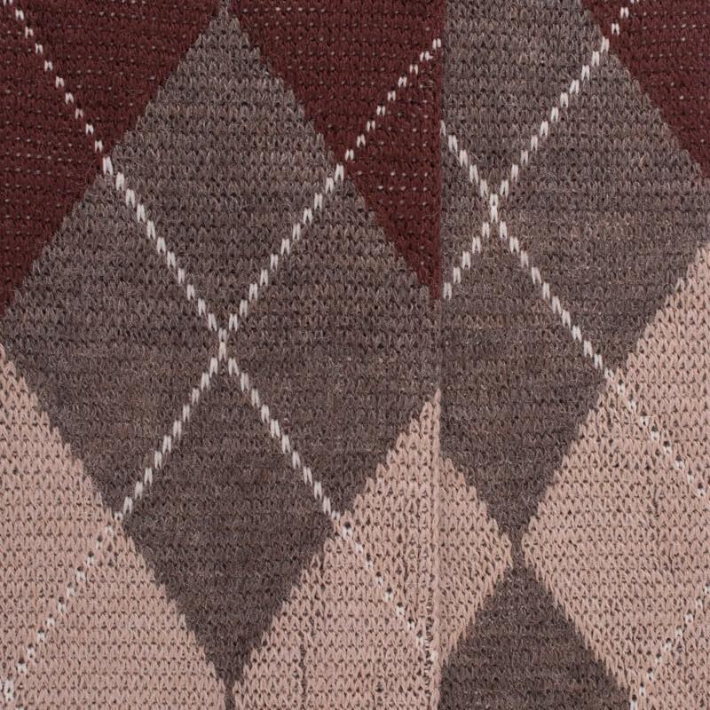 Doré Doré Mi-bas Homme En Laine Mérinos à Motif à Losanges - Brun Loutre & Beige Sable