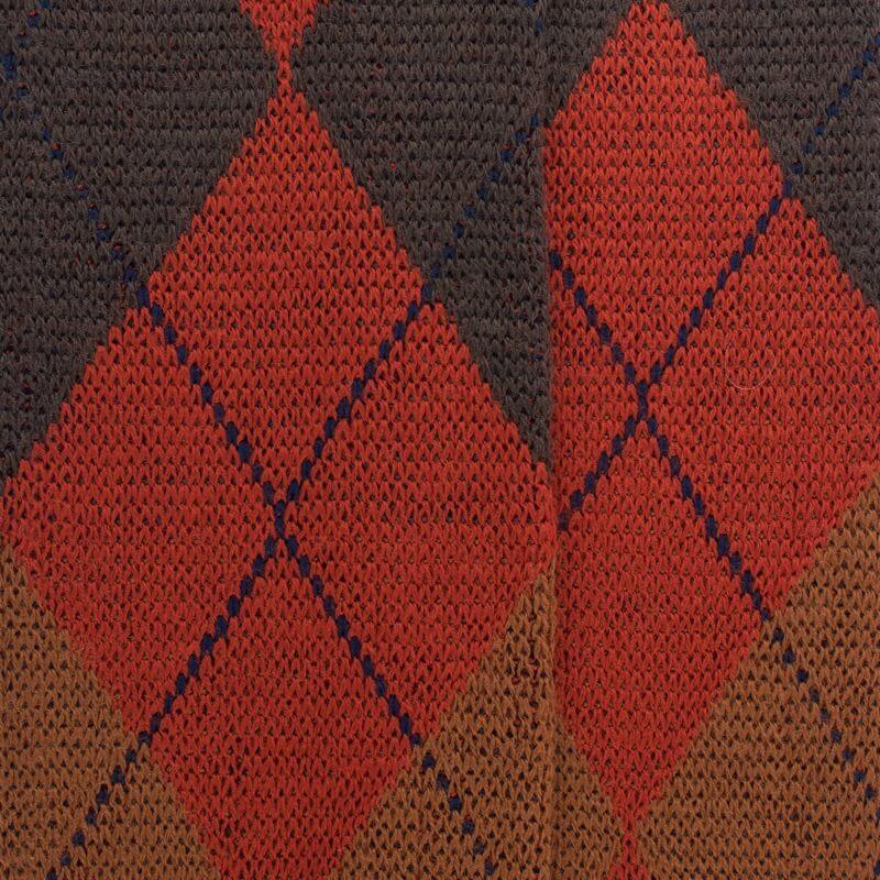 Doré Doré Mi-bas Homme En Laine Mérinos à Motif à Losanges - Orange Henné & Orange écureuil