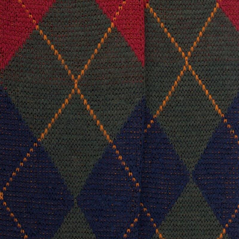 Doré Doré Mi-bas Homme En Laine Mérinos Et Motifs Jacquard - Vert Thuya & Bleu Caban