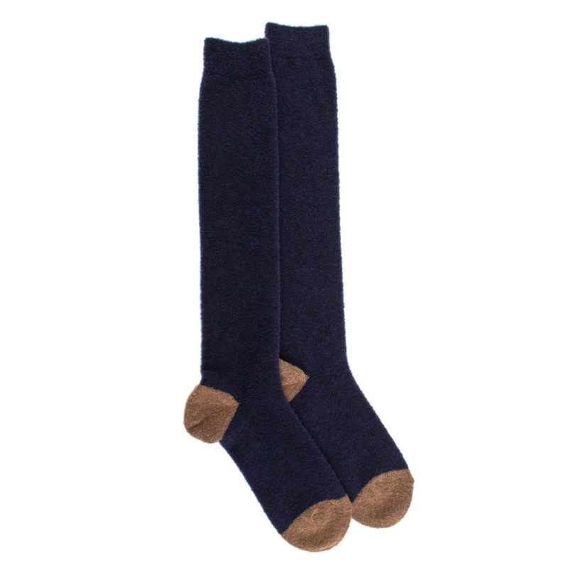 Doré Doré Mi-bas Homme En Laine Polaire - Bleu Marine & Seigle