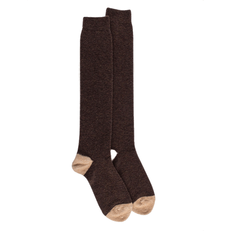 doré doré Mi-bas homme en laine polaire - Couleur café & Beige Désert