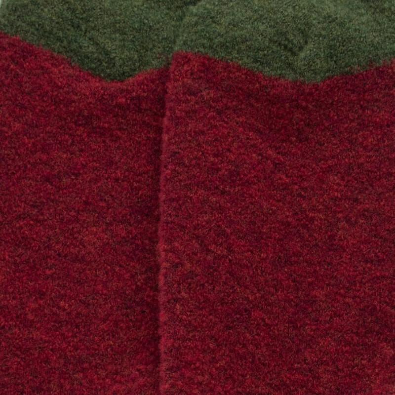 Doré Doré Mi-bas Homme En Laine Polaire - Rouge Pommard & Vert Campagne