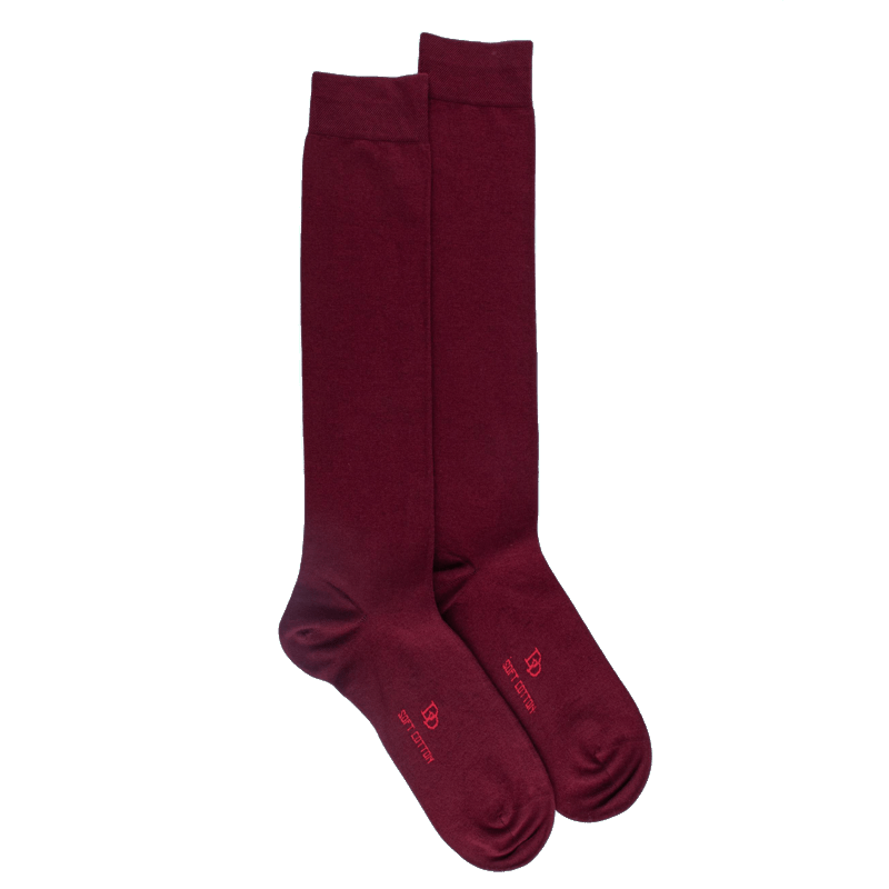 doré doré Mi-bas homme fins en coton égyptien - Aubergine