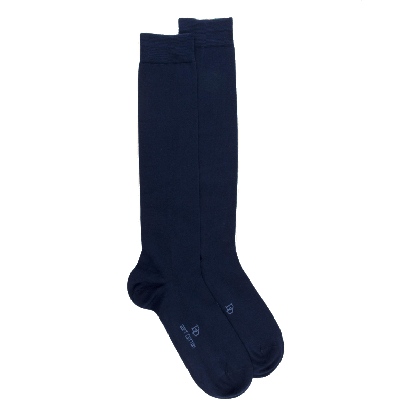 doré doré Mi-bas homme fins en coton égyptien - Bleu Matelot