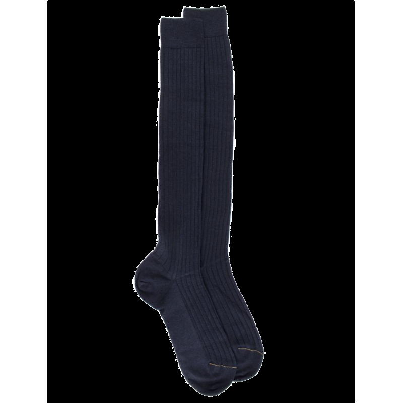 doré doré Mi-bas homme luxe en cachemire et soie - Bleu marine