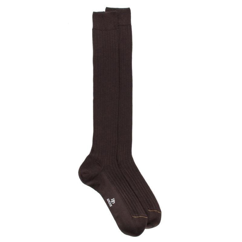 doré doré Mi-bas homme luxe en cachemire et soie - Marron