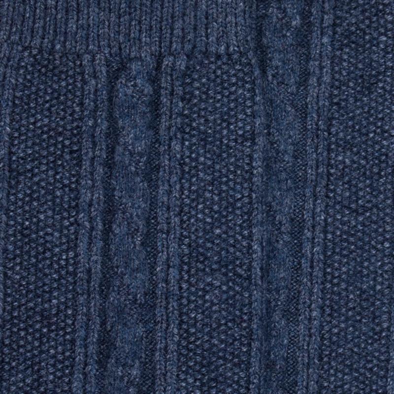 Doré Doré Mi-bas Torsadés Pour Femme En Laine Et Cachemire - Bleu