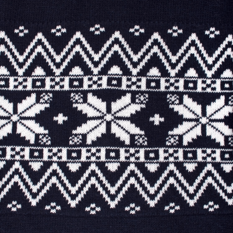 Doré Doré Pull à Col Rond En Laine à Motif De Noël - Bleu Marine
