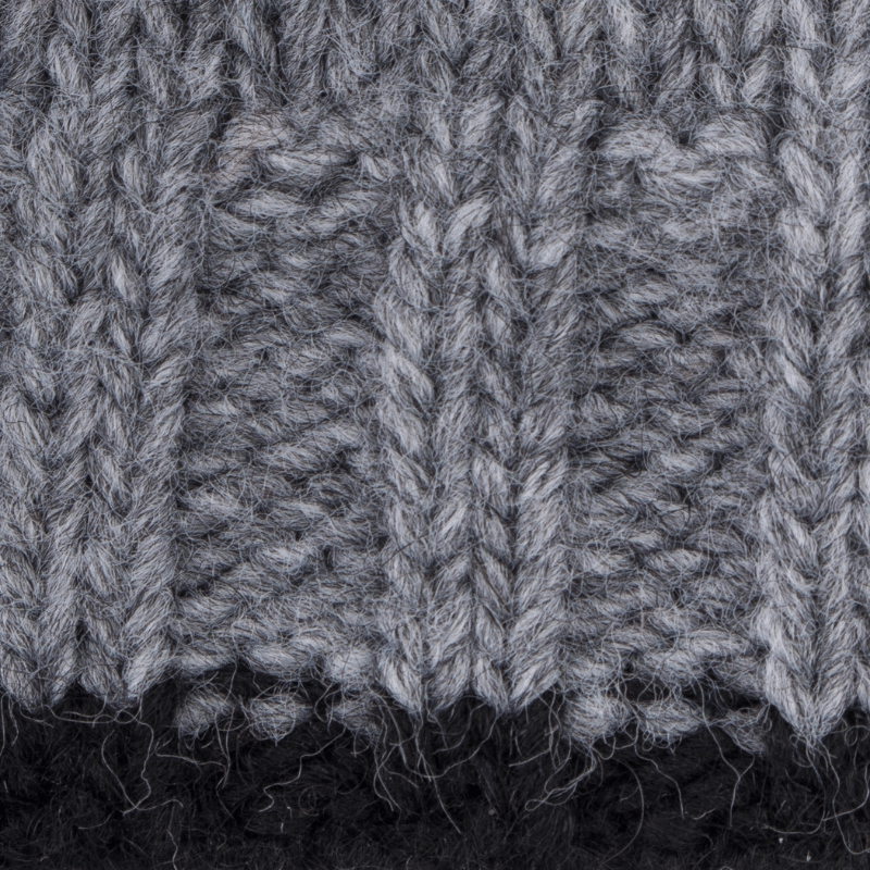 Doré Doré Pull à Col Rond En Laine Et Alpaga Avec Tresses Tricotées - Gris Oxford & Noir