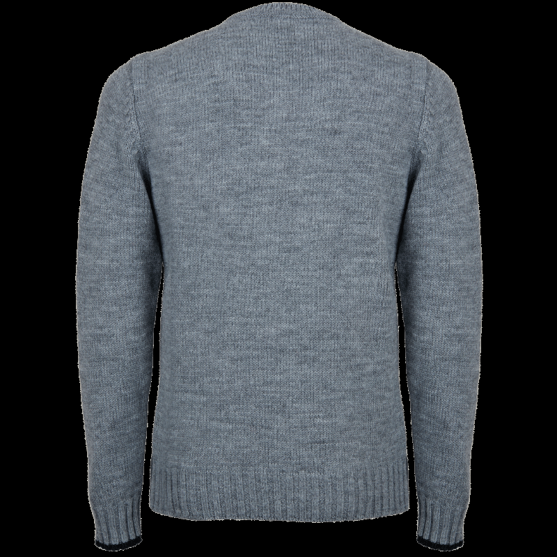 Doré Doré Pull à Col Rond En Laine Et Alpaga Avec Tresses Tricotées - Gris Oxford & Noir