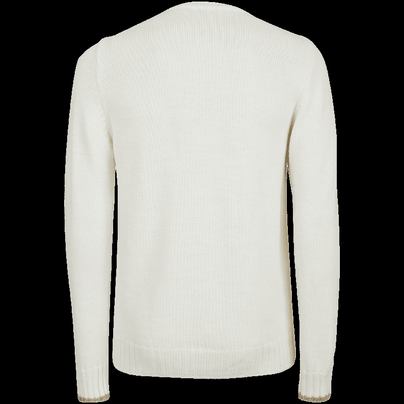 Doré Doré Pull à Col Rond En Laine Et Alpaga Avec Tresses Tricotées - Ecru & Blanc Grive