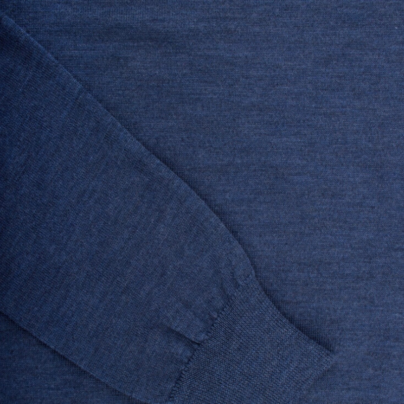 Doré Doré Pull à Col Rond En Pure Laine - Bleu Corsaire
