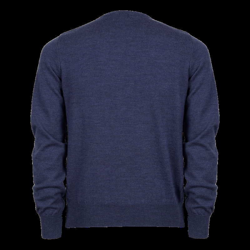Doré Doré Pull à Col Rond En Pure Laine - Bleu Corsaire