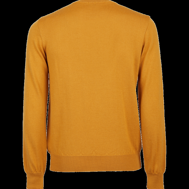 Doré Doré Pull à Col Rond En Pure Laine - Jaune Moutarde