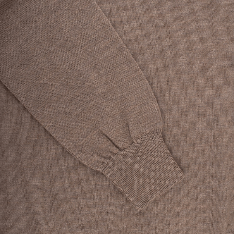 Doré Doré Pull à Col Rond En Pure Laine - Marron Caille