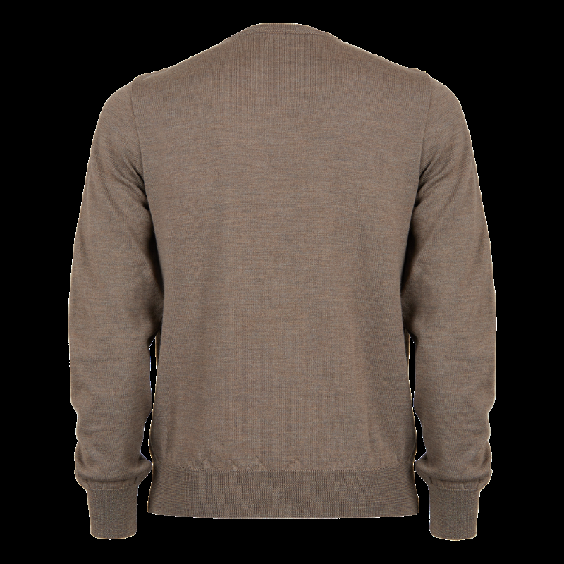 Doré Doré Pull à Col Rond En Pure Laine - Marron Caille