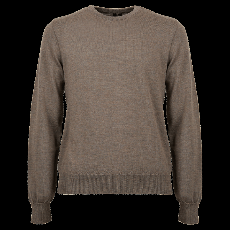 Doré Doré Pull à Col Rond En Pure Laine - Marron Caille