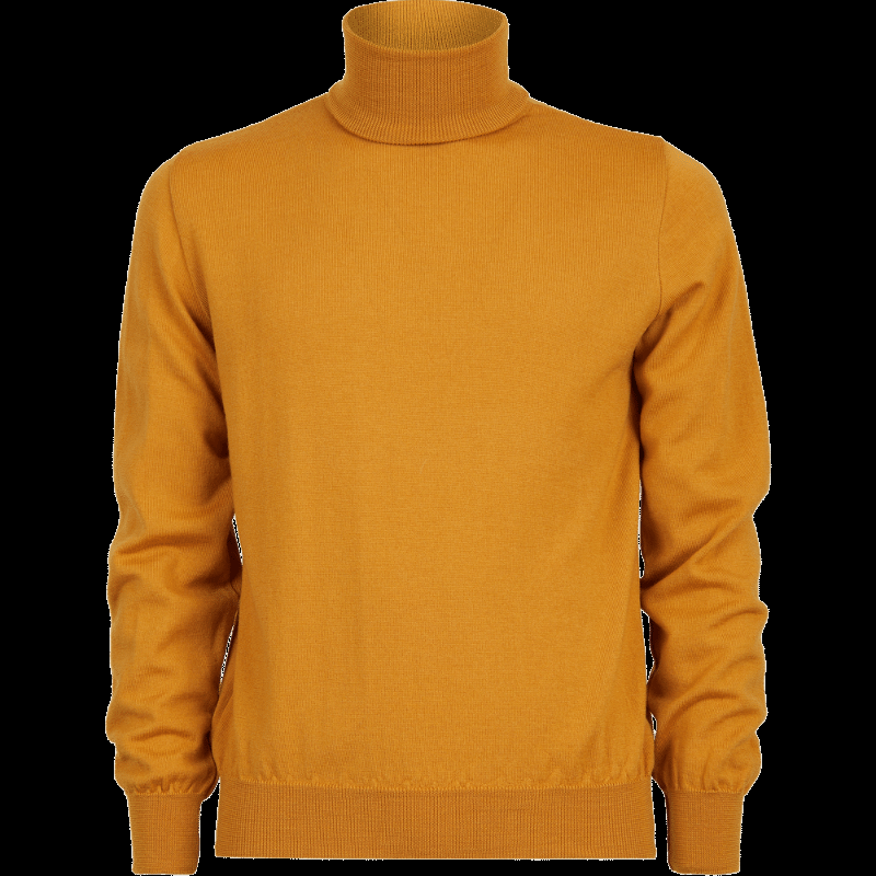 Doré Doré Pull à Col Roulé En Pure Laine - Jaune Moutarde