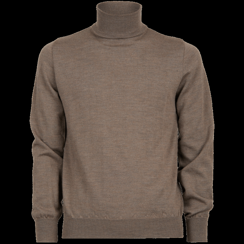 Doré Doré Pull à Col Roulé En Pure Laine - Marron Caille