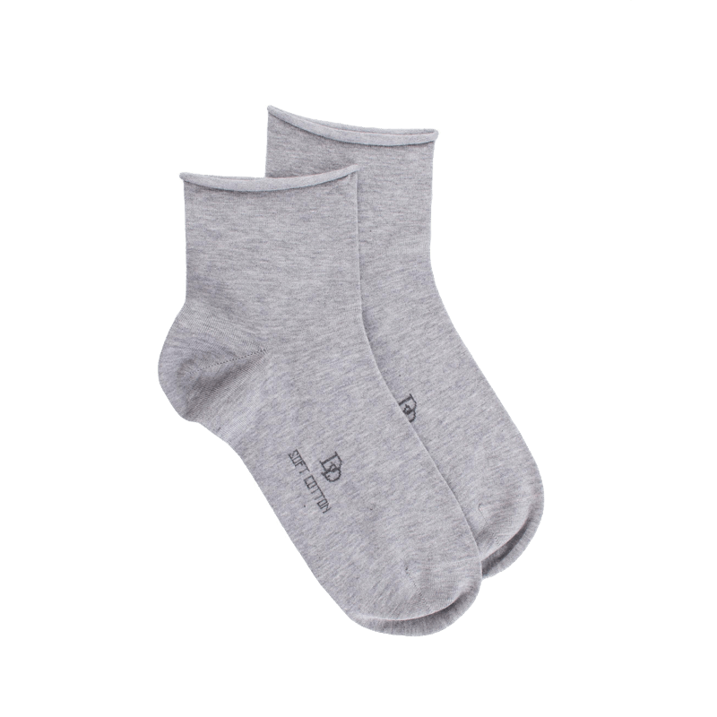 doré doré Socquettes avec bord roulé en coton égyptien - Gris