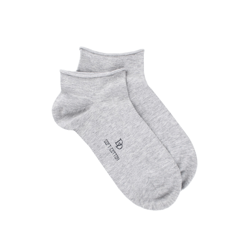 Doré Doré Socquettes Courtes Avec Bord Roulé En Coton égyptien - Gris Clair
