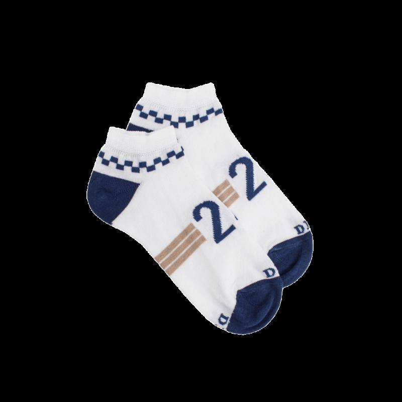 doré doré Socquettes de sport pour enfants en fil d'Ecosse - Blanc