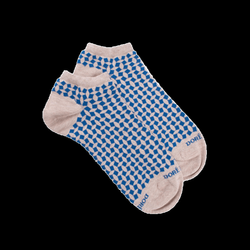 Doré Doré Socquettes En Coton égyptien Pour Hommes Avec Motifs Géométriques - Beige Sahara
