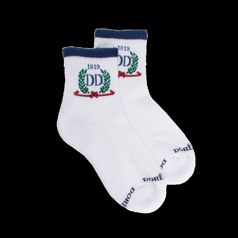 doré doré Socquettes en coton éponge sport DD 1819 pour enfants - Blanc
