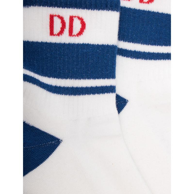 Doré Doré Socquettes En Coton éponge Uni Pour Hommes Avec Rayures Et Logo Contrasté - Blanc